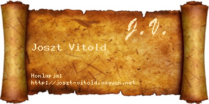Joszt Vitold névjegykártya